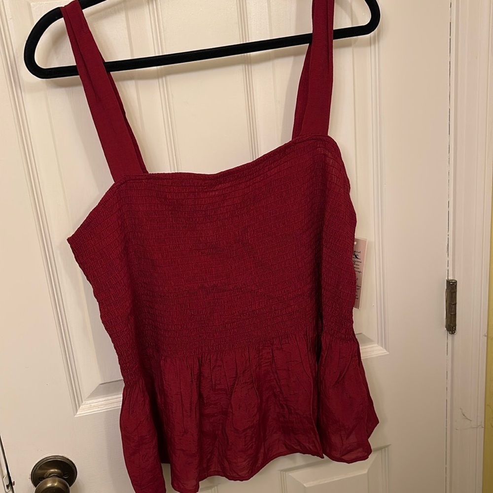 Nanette Lepore Moroccan Rose Smocked Babydoll Tank Top Women's Size XL NWT